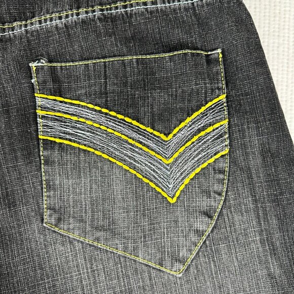 Y2K Evolution in Design Men's Hip Hop Dark Distressed Denim Jeans Embroidered - Picture 14 of 14